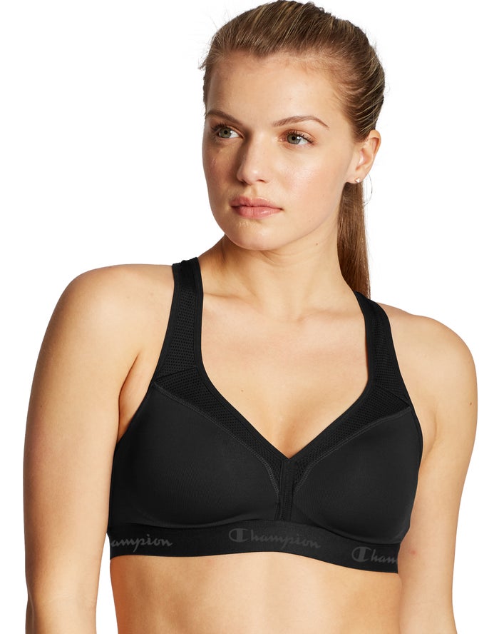 Champion Womens Sports Bra NZ - The Curvy Black ( 0741-WODZF )